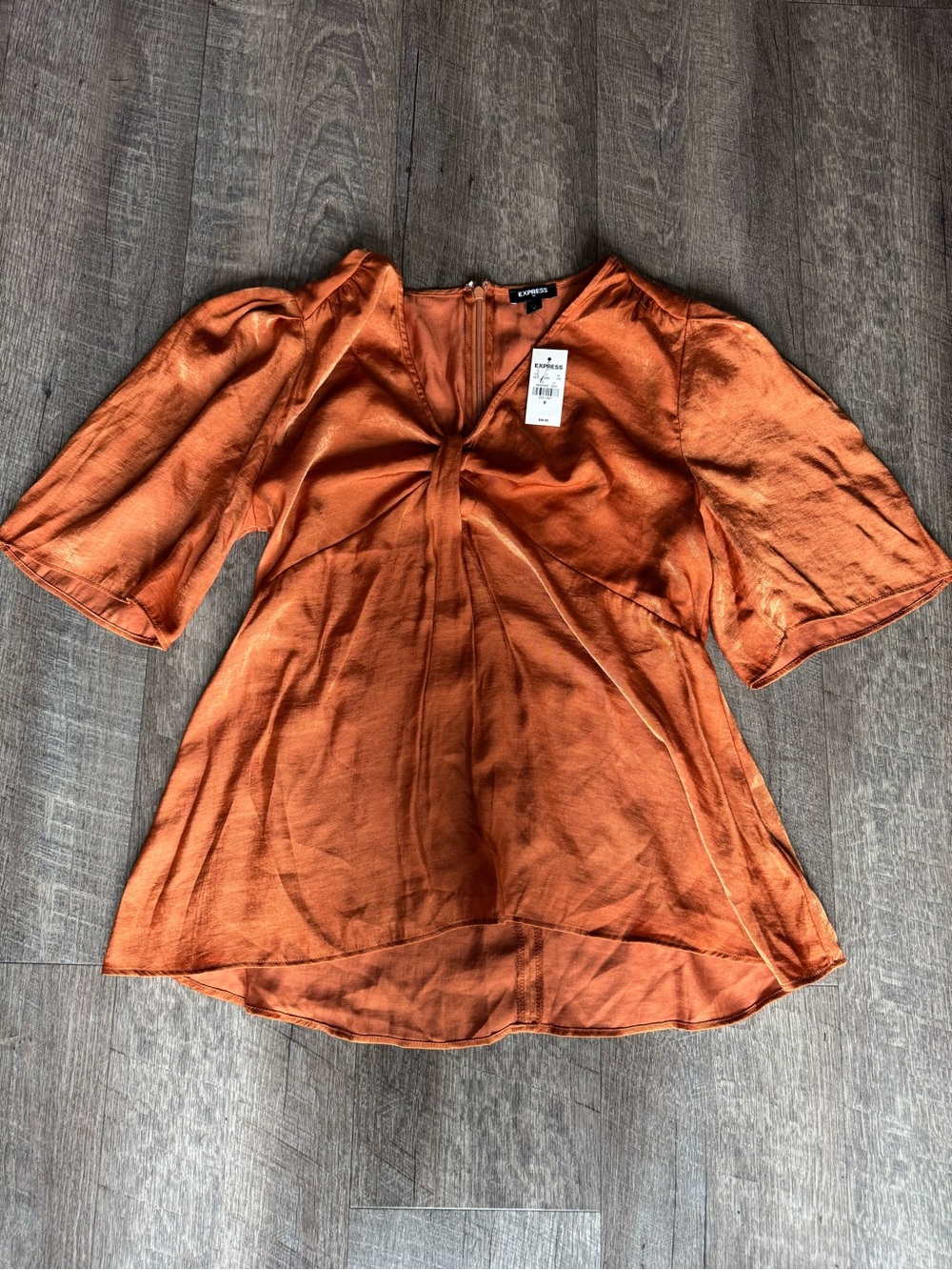 Express Women's Burnt Orange V-Neck Tunic